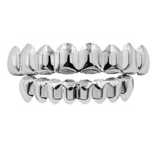 Ensemble de grillz personnalisés en or 18 carats, style hip-hop rock, avec
