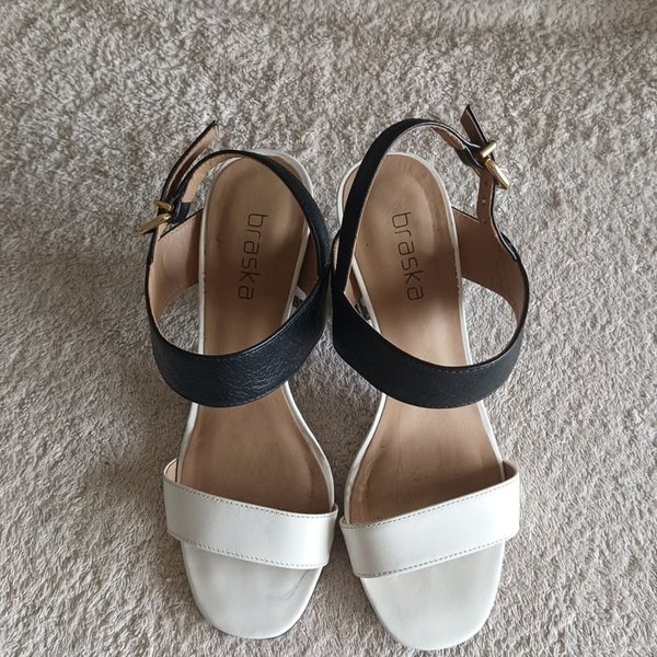 Women Braska Heels White Faux Leather 37
