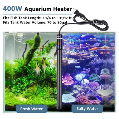 400W Aquarium Titanium Heater Fish Tank Submersible Water Thermostat Adjustable