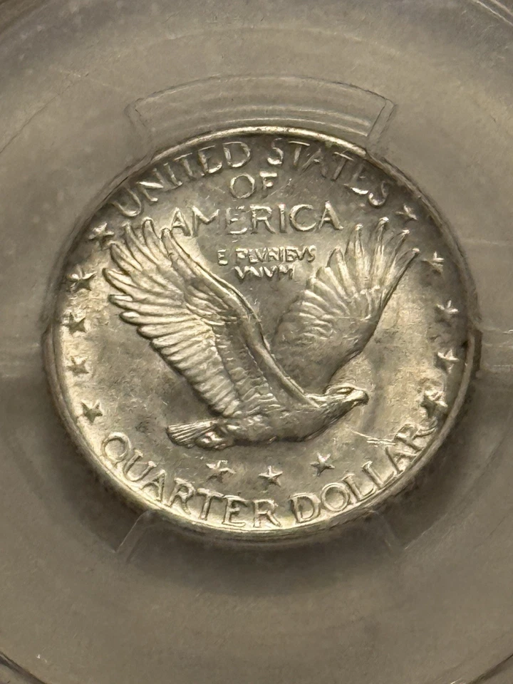 1920 Standing Liberty Quarter PCGS MS62 Brilliant Luster Early Silver Type Coin - Image 3 of 4