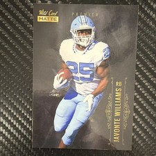 Wild Card 2021 MATTE Javonte Williams #MBC-8 RC Rookie Retail Black Parallel. rookie card picture