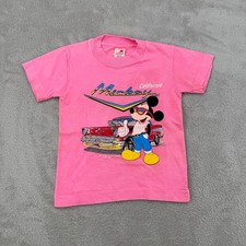 VTG 90s Sherry California Mickey Mouse Walt Disney Shirt Girls M 6-8 Pink USA