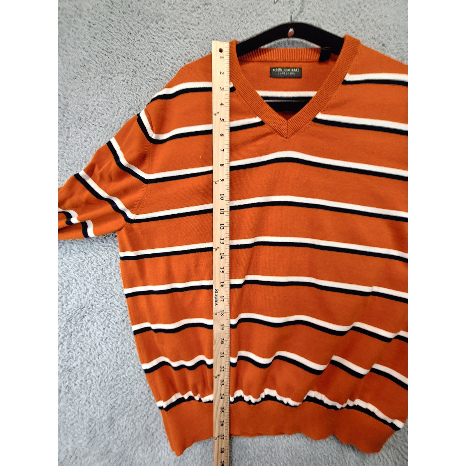 John Bartlett Consensus Striped V Neck Sweater Me… - image 6