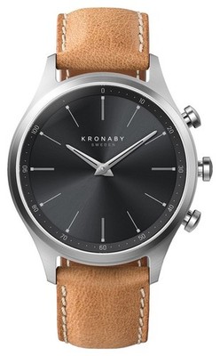 Kronaby Sekel Hybrid-Smartwatch (41 Mm), Schwarzes Zifferblatt / Braunes
