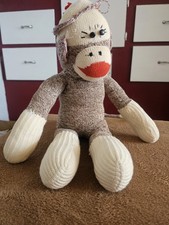Sock Monkey Plush Stuffed Animal 18"