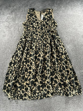 J.Crew Dress Womens Xxl Beige Green Floral Blouson New