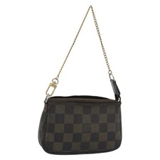 LOUIS VUITTON Damier Ebene Mini Pochette Accessoires Pouch N58009 LV Auth 183239