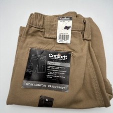 Carhartt B183 GKH Tan Canvas Work Comfort Cargo Shorts Mens 32 NWT