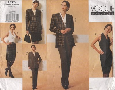 Vogue Schnittmuster 2570 Jacke & Wasserfallausschnitt Kleid Top Capsule Gr. 18 20 22 NEU