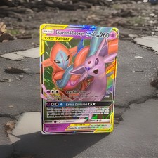 Pokémon Espeon & Deoxys GX Ultra Rare Full Art Holo Card 72/236 Unified Minds