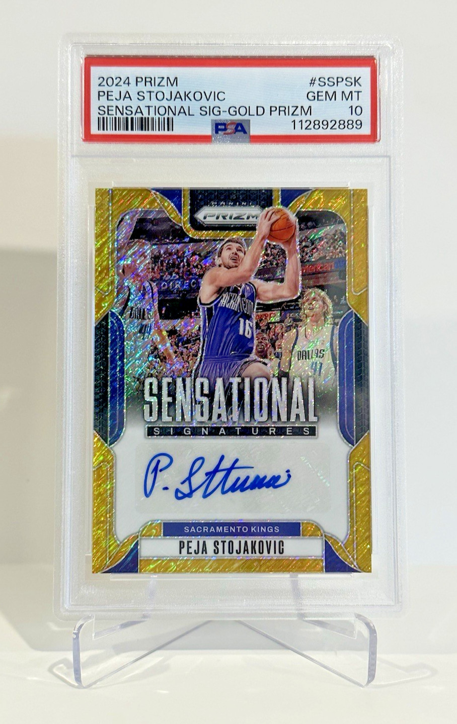 2024-25 Panini Prizm Peja Stojakovic Gold Auto /10 PSA 10