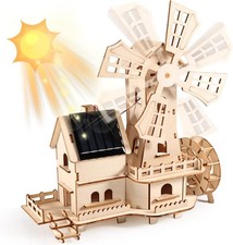 3D Holzpuzzle Windmühle Solarenergie Bastels...