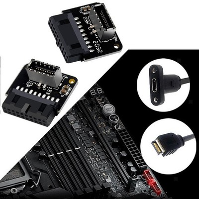 USB 3.0 19P/20P auf Typ C 90° Adapter, PH73A 24 Pin Typ C auf Typ C Buchse