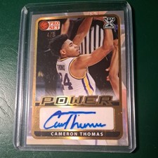 2021-22 Leaf Pro Set Power Cameron Thomas 4/5 Rookie Auto  wow rare SSP HOT 🔥 