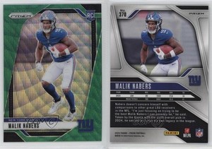 2024 Panini Prizm Rookies Green Wave Prizm Malik Nabers #370 Rookie RC