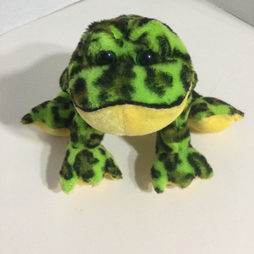 GANZ WEBKINZ 8" PLUSH BULLFROG GREEN AND YELLOW WITH BLACK SPOTS NO CODE