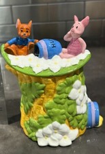 Disney Store Winnie Pooh Creamer Dish with Lid Roo & Piglet Ceramic Painted Jar