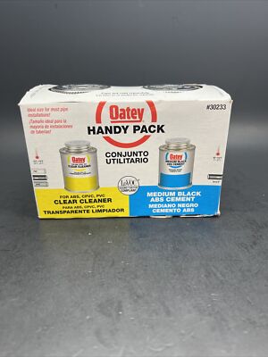 Oatey 30233 Handy Pack Clear Cleaner/ Medium Black Cement ABS CVPC PVC 