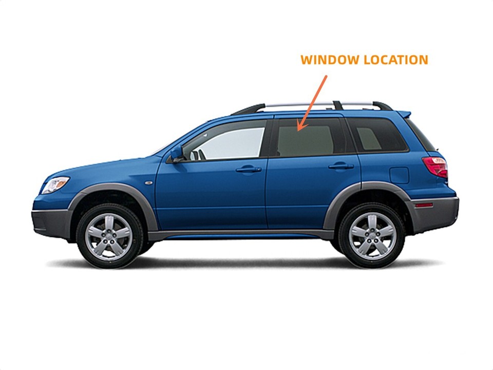 Outlander Rear Window Open Driver/Left Side Rear Door Window Glass For 2003-2006 Mitsubishi ...