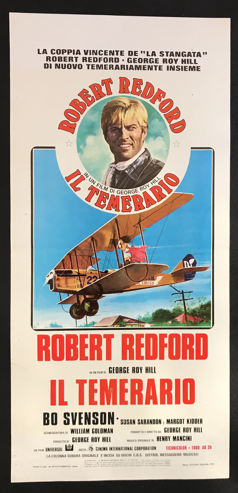 Locandina originale film Il temerario (1975) - Regia di George Roy Hill
