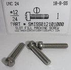 #12-24x1 Fillister Head Slotted Machine Screws 18-8 Stainless Steel (10)