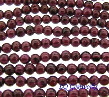 14" Strand GARNET 4mm Round Beads