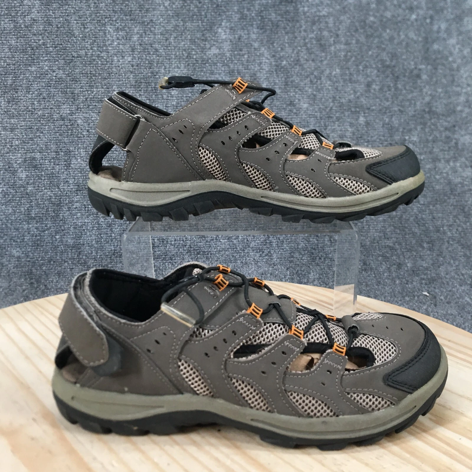 Mossimo Supply Co Sandals Mens 8.5 Sporty Closed Toe Fisherman Gray Leather