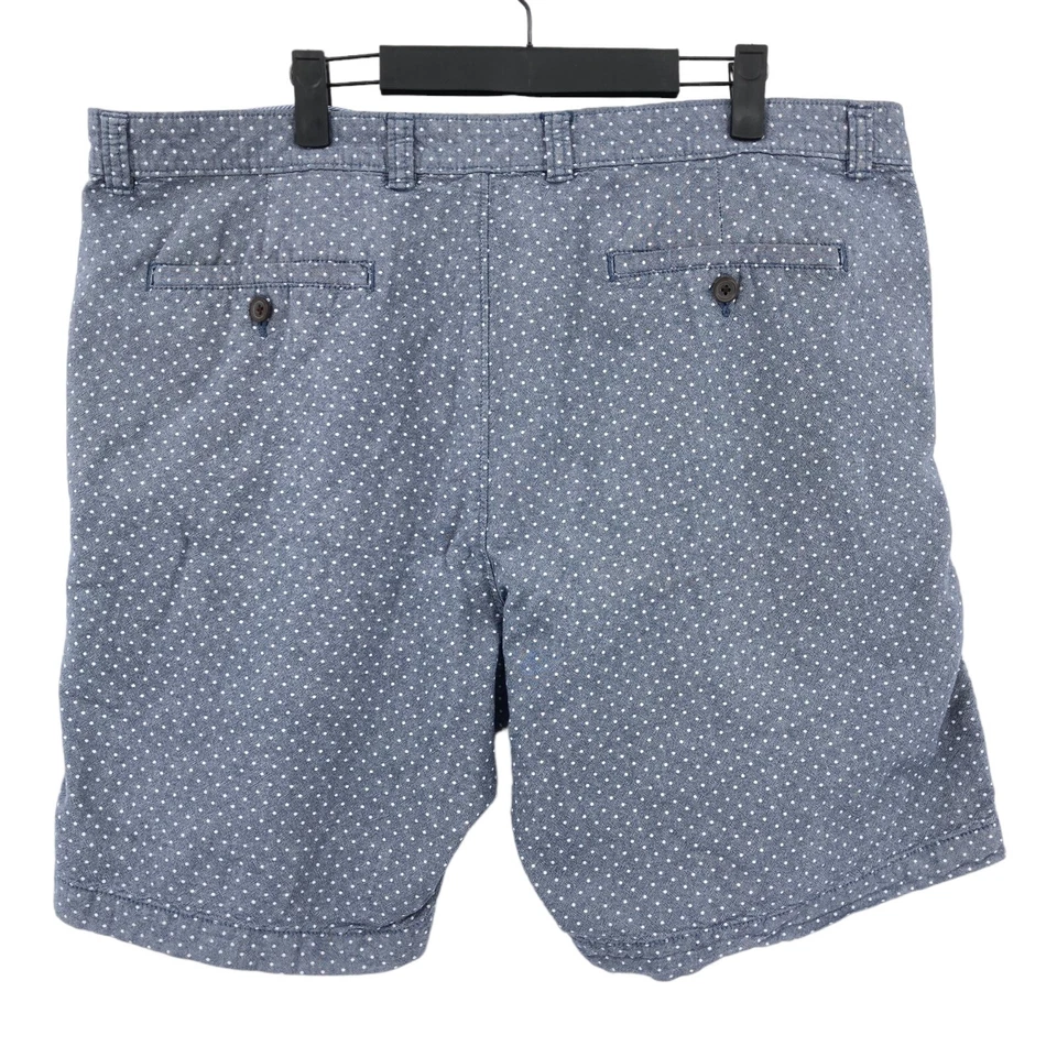 Shorts masculino Club Room tamanho 40 azul branco bolinhas 100% algodão bolsos puxar - Imagem 2 de 4