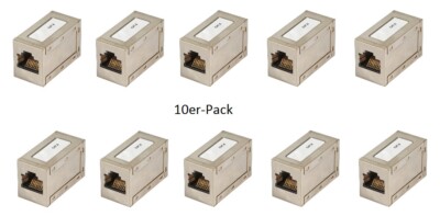 10x CAT6e Gigabit Patchkabel Kupplung RJ45 Metallgehäuse vollgeschirmt