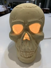 Ceramic Skeleton Skull Light Up Twist Switch 6” X 6”