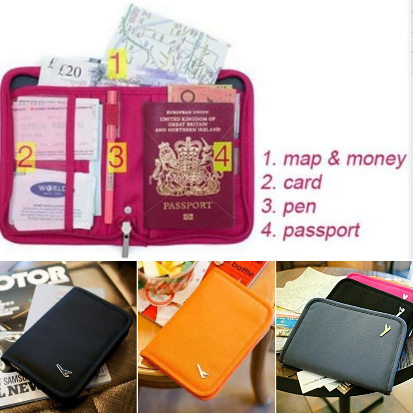 Nylon RFID Blocking Passport Holder with Vaccine Card Slot for Travel-image
