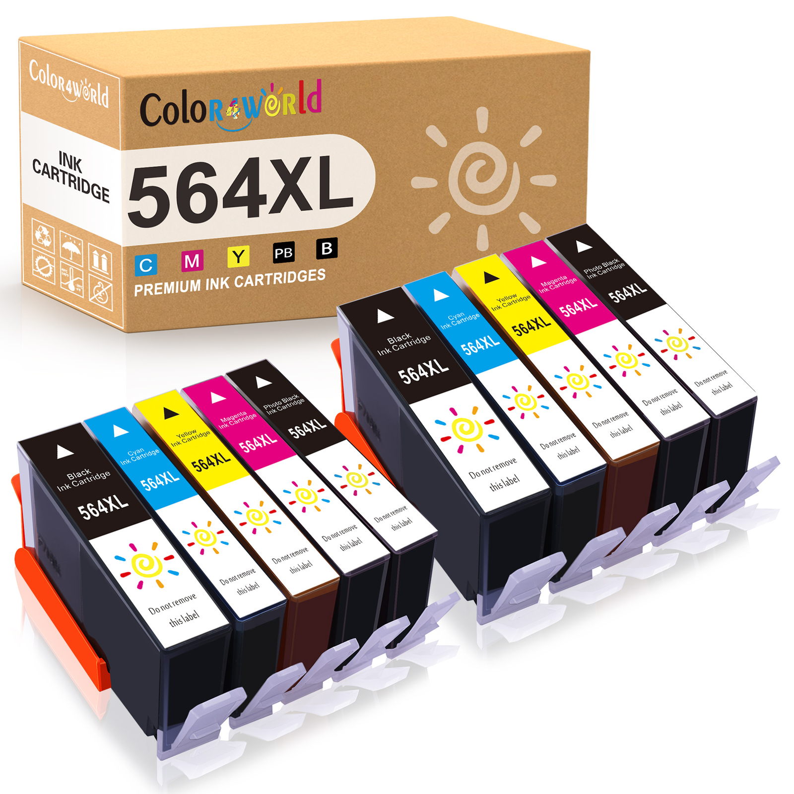 10 564XL Ink Cartridge for HP Deskjet 3520 3522 3524 3526 Photosmart 6520 7525