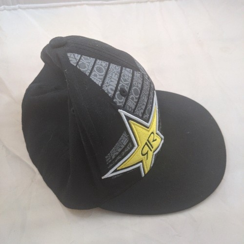 Rockstar Energy Drink Flat Brim Hat Cap Flexit Size S-M - Picture 7 of 8