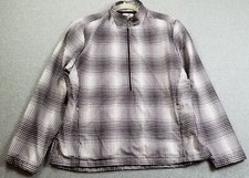 Ashworth Golf Jacket Womens Medium Black White Plaid Long Sleeve Water Resistant