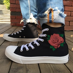black high top canvas shoes