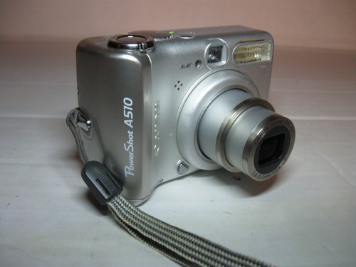 Vtg Canon PowerShot A510 3.2MP Digital Camera - Silver-TESTED-Free Memory Card!