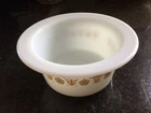 Corning Butterfly Gold Pyrex NY USA Butter Bowl No Lid White Yellow  EUC
