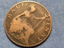 1907 Edward VII British halfpenny 1/2p