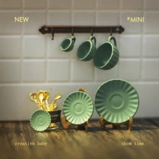 3PC Dollhouse Miniature 1:12 Scale Coffee Cups Saucer Spoons Kitchen Accessories