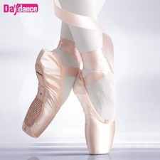 Girls Ballerina Ballet Pointe Shoes Pink Red Women Satin Canvas Ballet Shoes