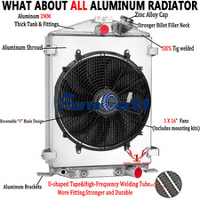 Fit 1932 Ford Street Rat Rod High Boy Chevy V8 Engine 4-rows Radiatorshroud Fan