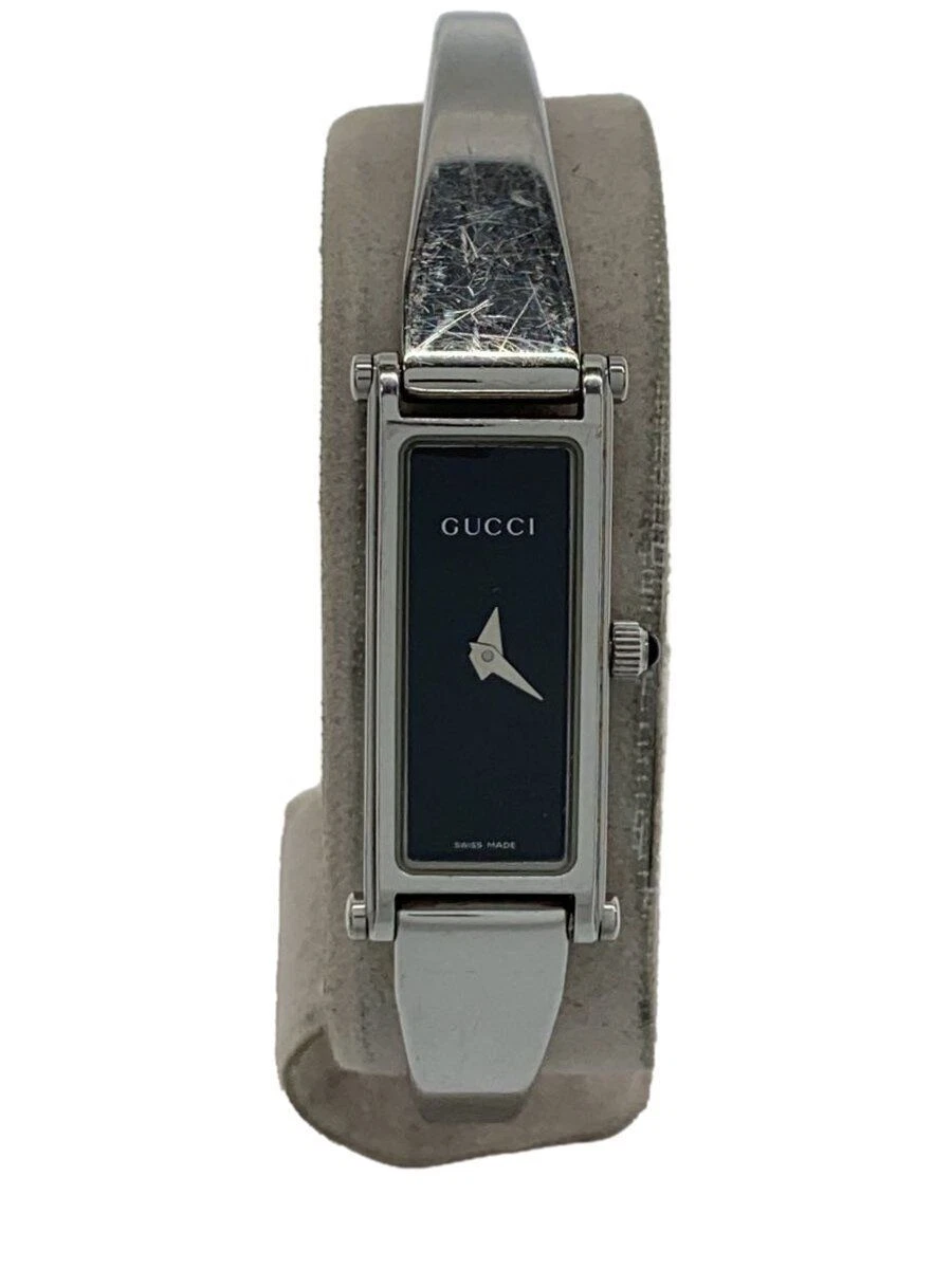 Montre femme GUCCI quartz analogique inox noir argent 1500L occasion