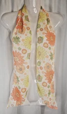 Women's Floral Scarf  6.5" X 56" Multipurpose BOHO Cottage Core