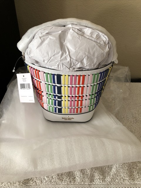 Kate Spade Small Bucket Bag Pippa Woven Multi Color 100 Authentic With Tag for sale online | eBay