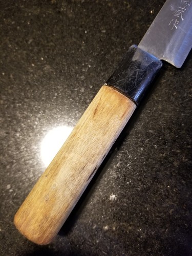 VTG Japanese Chef's Kitchen Knife YANAGIBA Kikuhide Sakai vintage Antique - Picture 5 of 17