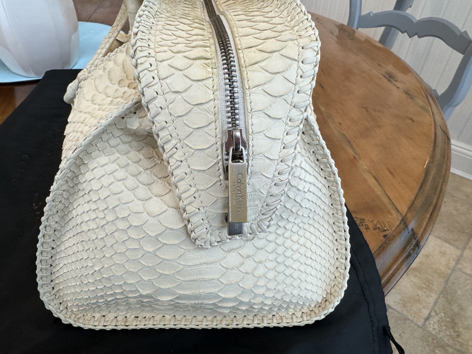 Calvin Klein Collection Large White Python Design… - image 9