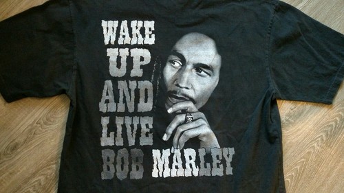 Bob Marley T-Shirt Wake Up And Live Double Sided Graphic T Hip Hop Hippy BOHO - Picture 5 of 9