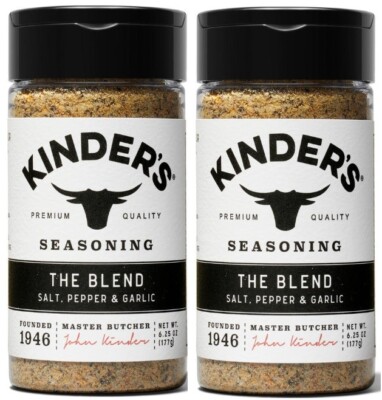 Kinder's The Blend Salt Pepper Garlic Meat Seasoning Spice Rub 6 oz (2 Jars)