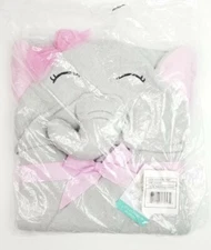 Hudson Baby Hooded Towel 57057 Pretty Elephant 33"x33"