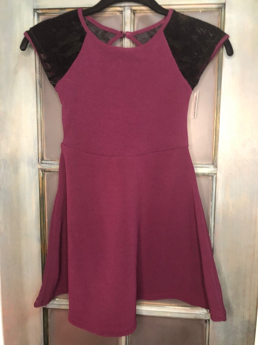NWT The Children's Place Girls A Line Dress Purple Lace Cap Shoulder Sleeve  S/P | eBay